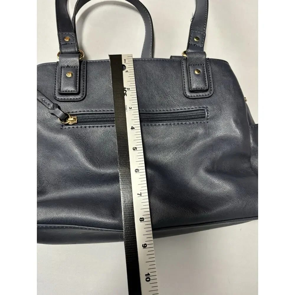 INC International Concepts Blue Faux Leather Shoulder Bag Essential Timeless‎